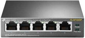 Коммутатор TP-LINK TL-SF1005P неуправляемый 5 портов 10/100Мбит/с PoE