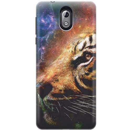 фото Cиликоновый чехол на nokia 3.1 / нокиа 3.1 с принтом "космический тигр" gosso