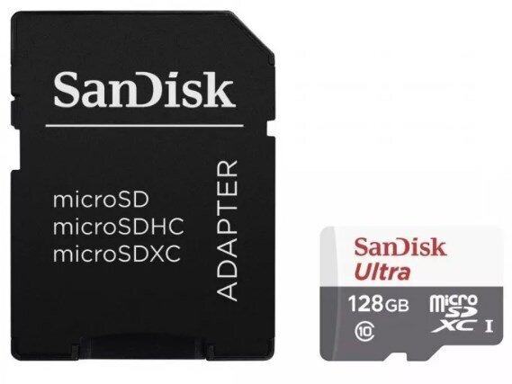 Карта памяти SanDisk microSDXC Ultra Class 10 UHS-I U1 (80/10MB/s) 128GB + ADP