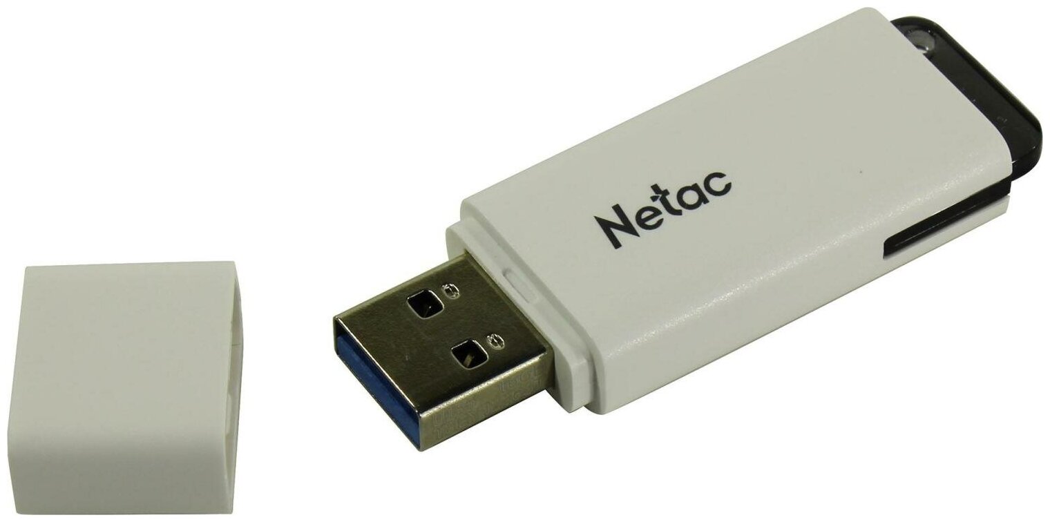 Флэш-память USB_ 16 GB Netac U185 , USB3.0, с колпачком, пластиковая белая