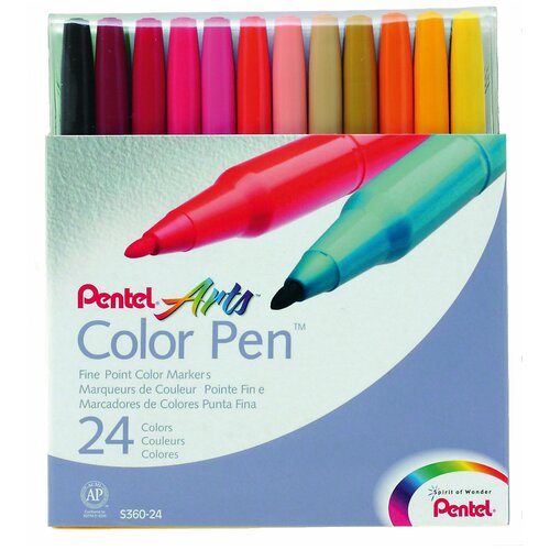 фото Pentel набор фломастеров color pen, 24 шт. (s360-24)