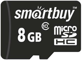 Карта памяти SmartBuy microSDHC Class 10 8 GB, чтение: 23 MB/s, запись: 17 MB/s