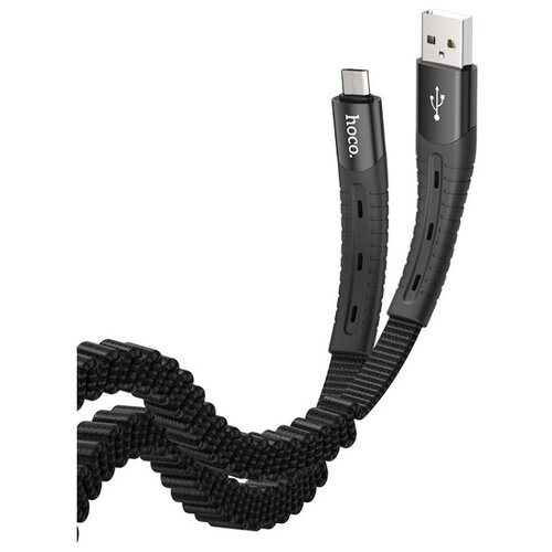 Hoco U78 Cotton treasure USB - microUSB, 1.2 м, 1 шт., черный hoco u78 cotton treasure usb microusb 1 2 м 1 шт черный