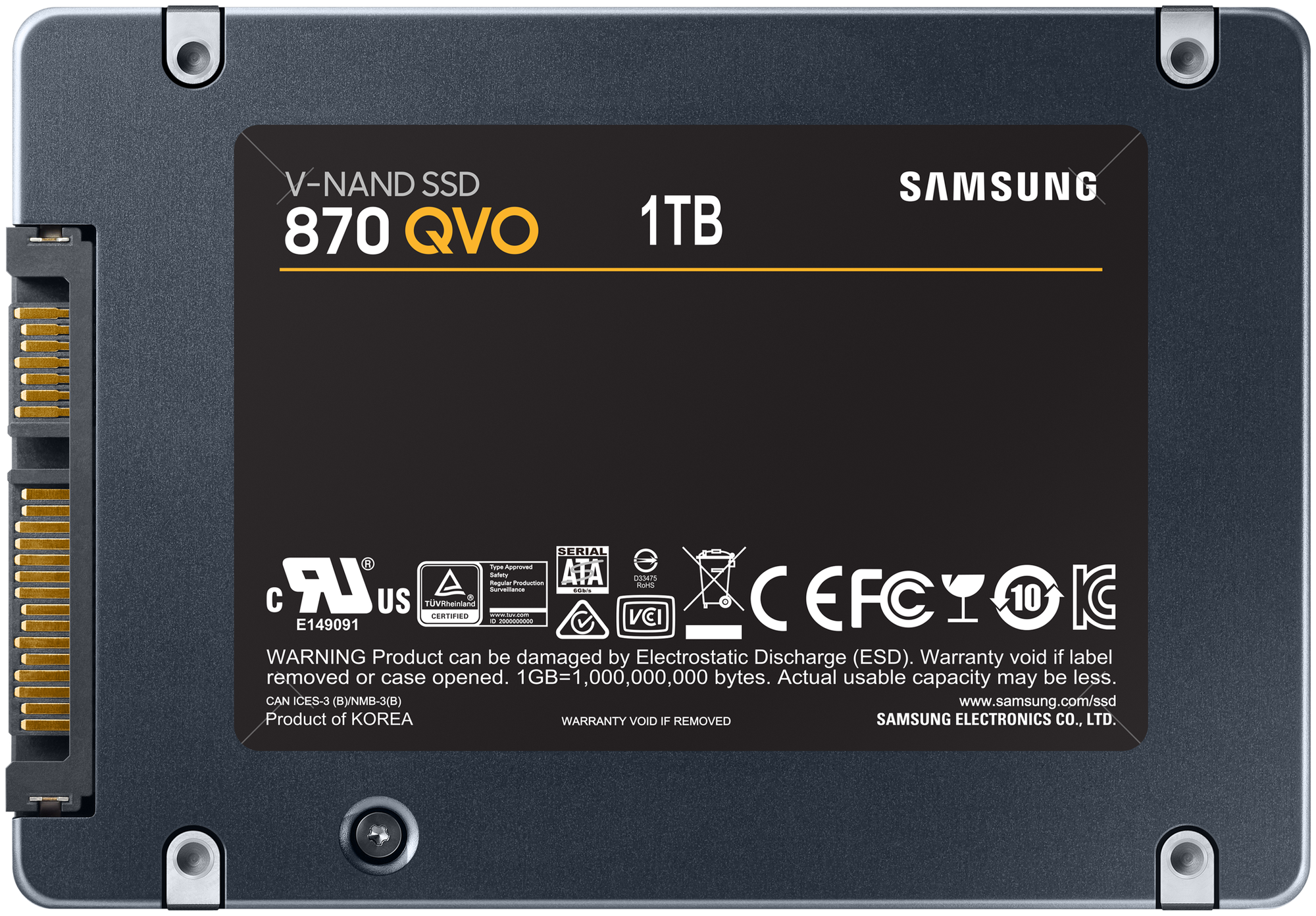 Твердотельный накопитель Samsung 870 QVO 1 ТБ SATA MZ-77Q1T0BW - фотография № 4