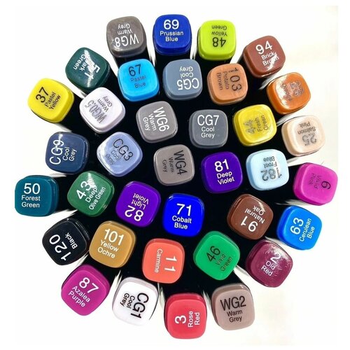 фото Фломастеры для скетчинга 48 штук (цветов) touch (набор профессиональных двухсторонних маркеров для скетчинга в чехле)