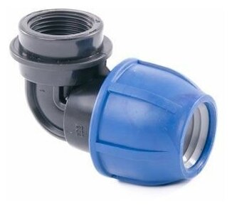 Угольник ПЭ разъемный вн. р. D-G 32х3/4" для сборки трубопроводов холодного водоснабжения — фото 1