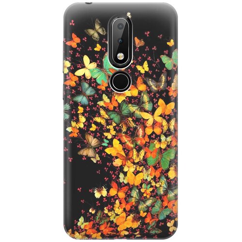 фото Re:pa накладка transparent для nokia 6.1 plus / x6 (2018) с принтом "взрыв бабочек"
