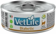 Корм влажный Farmina Vet Life Cat Diabetic, для взрослых кошек, при диабете, с курицей, 510г ( 85г x 6 шт. )