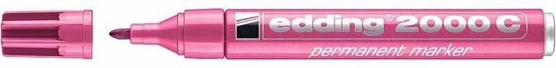 Маркер перманентный edding 2000C, рисования, круглый наконечник, заправляемый, 1.5-3 мм Розовый