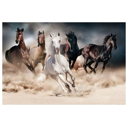 Стеклянная картина SIGNAL HORSES, 120X80