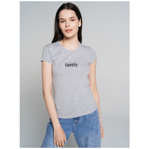 фото Футболка с кор.рукавом твое 76867 размер s, светло-серый меланж, women