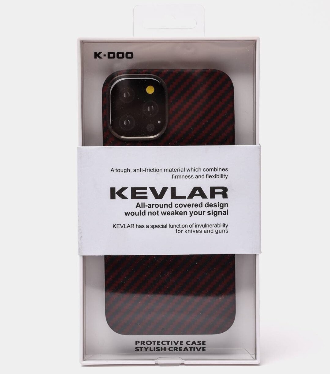 Чехол-Накладка K-DOO KEVLAR для Apple iPhone 12 Pro Max (6.7), ультратонкий, Красный