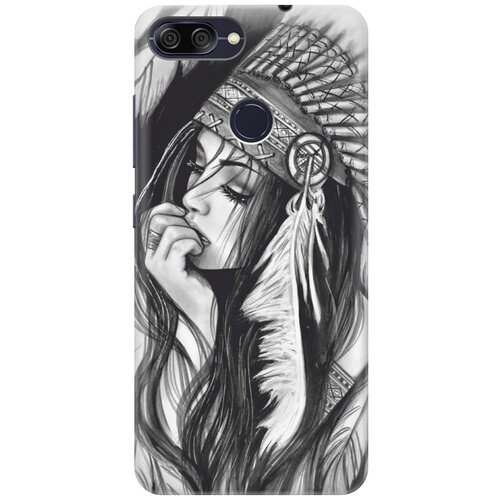 фото Re:pa накладка transparent для asus zenfone max plus (m1) zb570tl с принтом "эскиз девушки"