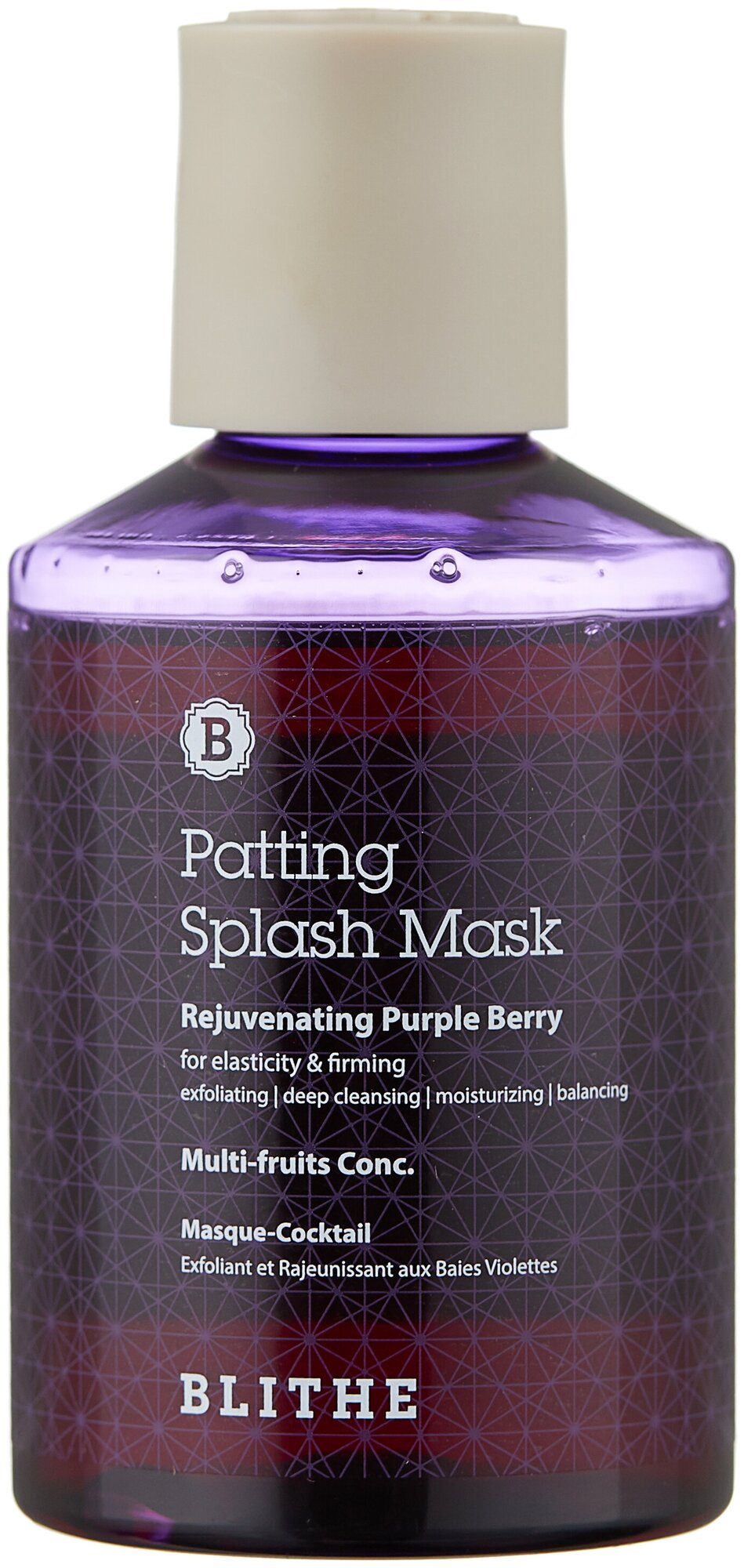 BLITHE Сплэш-маска омолаживающая Rejuvenating Purple Berry, 250 г, 150 мл