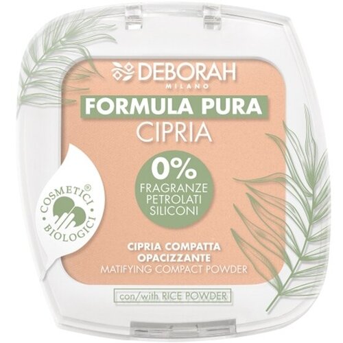 DEBORAH MILANO Пудра для лица матирующая Formula Pura Matifying Compact Powder, 9 г, 03