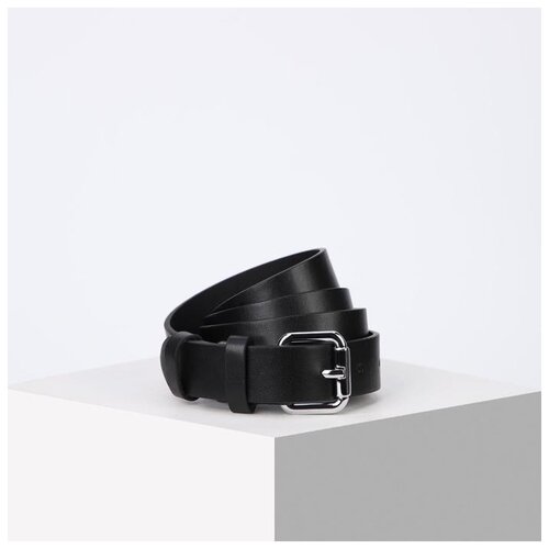 фото Ремень женский 05-01-02-01, 3*0,3*110см, винт, пряжка металл, черный 5984933 сима-ленд