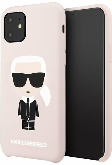 Чехол Karl Lagerfeld Liquid silicone Iconic Karl для iPhone 11, розовый