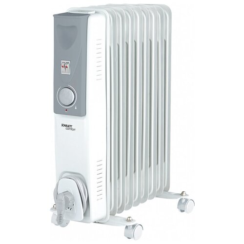 Масляный радиатор Scarlett SC 512409 S4 18 м колеса в комплекте белый 357000₽