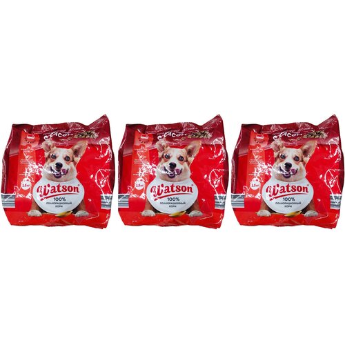 Watson Сухой корм для взрослых собак с мясом 3 уп по 1500гр 998₽