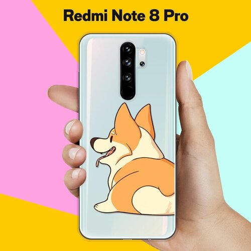 Силиконовый чехол Корги на Xiaomi Redmi Note 8 Pro силиконовый чехол на xiaomi redmi note 12 pro сяоми редми нот 12 про корги следуй за мной прозрачный