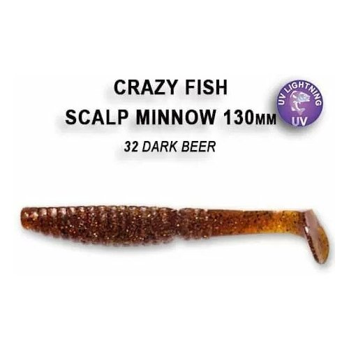 Силиконовые приманки Crazy Fish Scalp minnow 5.5 19-130-32-4, 4шт.