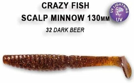 Силиконовая приманка мягкая съедобная Crazy Fish Scalp Minnow