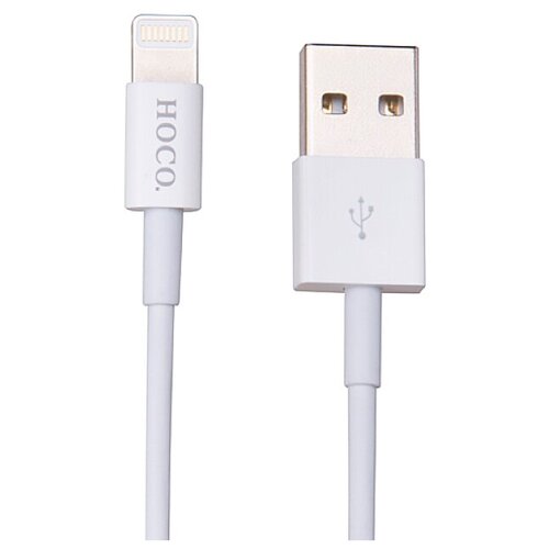 Кабель Hoco UPL02 USB - Lightning, 1.2 м, белый кабель usb apple 8 pin hoco x32 excellent 1 0м круглый 2 0a силикон цвет белый