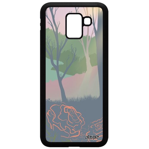 фото Чехол для телефона samsung galaxy j6 2018, "лесные розы" свет озеро utaupia