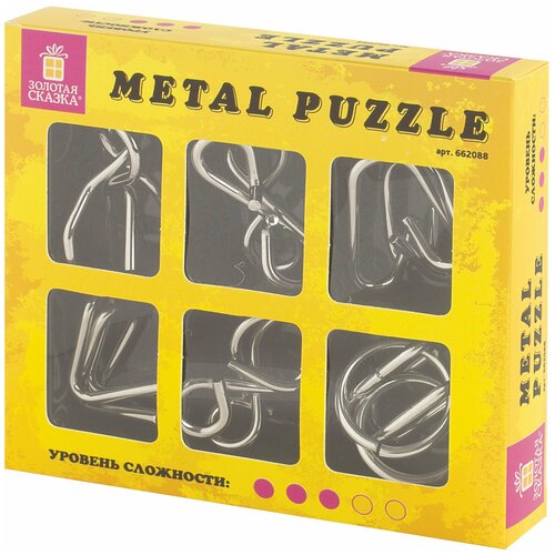 Metal Puzzle (уровень сложности любитель), 1 набор 6 штук, 662088 головоломки металлические большие золотая сказка набор 16 штук разные уровни сложности 664928