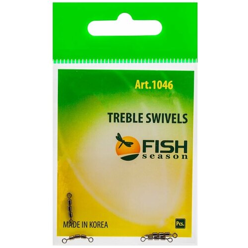 Вертлюжки тройные Fish Season TREBLE SWIVELS 1046 #12, 9 кг (4 шт/уп)