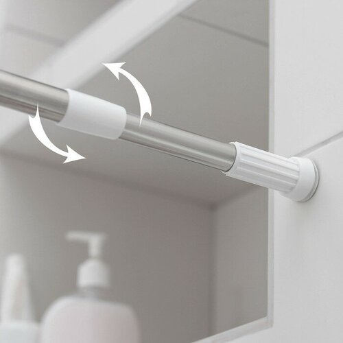 Шторы для ванной/Карниз для ванной комнаты телескопический, 130-240 см, стальной