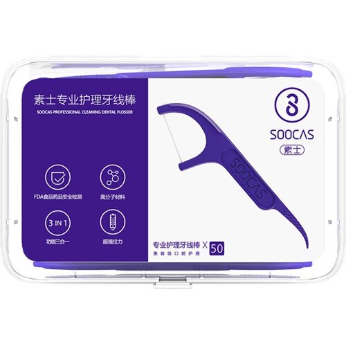 Зубная нить Soocas Dental Floss Pick (1 упаковка) 50шт (D1-CN1), флоссер