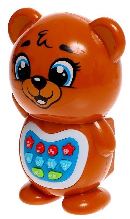 Музыкальная игрушка «Любимый дружок: Мишка», звук, свет, цвет коричневый