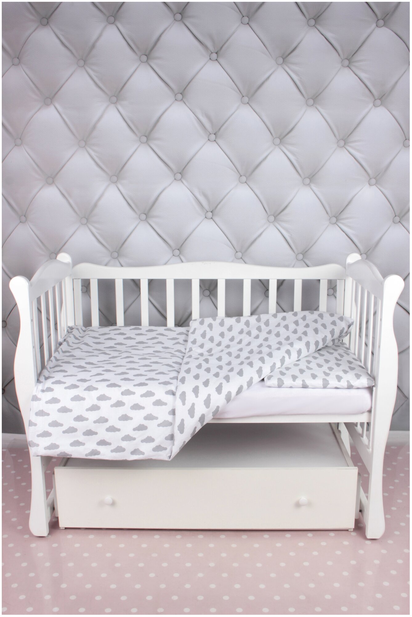 Комплект постельного белья Amarobaby Baby Boom, цвет: серый/белый - фото №9
