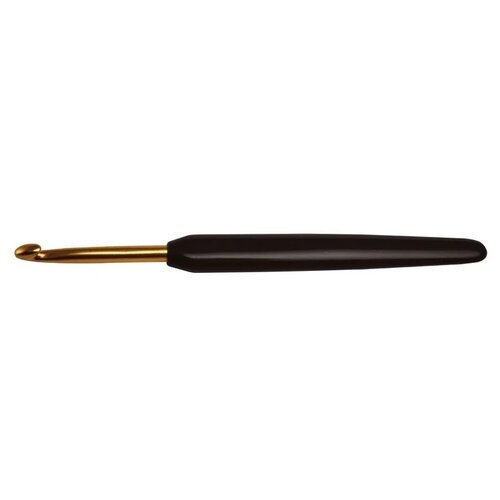 крючок для вязания с эргономичной ручкой basix aluminum 6 5мм knitpro 30887 Крючок Knit Pro Aluminum 30801, длина 15 см, золотистый/черный