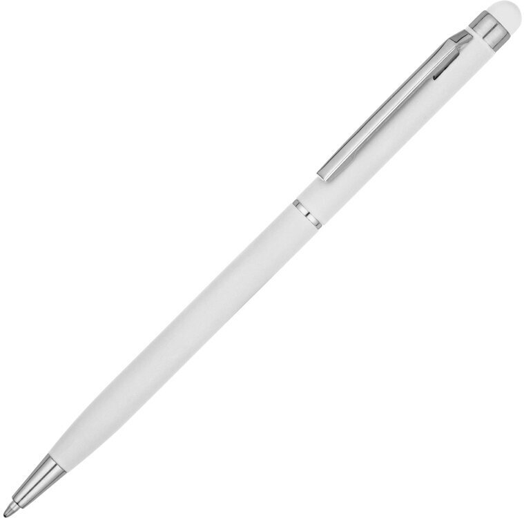 Ручка-стилус шариковая Jucy Soft с покрытием soft touch белый (Р)