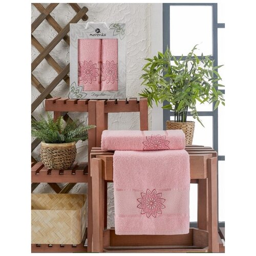 фото Oran merzuka полотенце daystar цвет: розовый (50х90 см,70х140 см) br41123