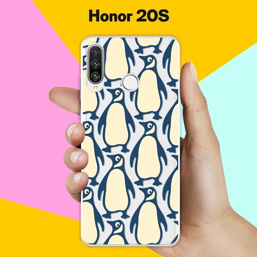 Силиконовый чехол на Honor 20S Узор из пингвинов / для Хонор 20С силиконовый чехол узор из цветов на honor 20s