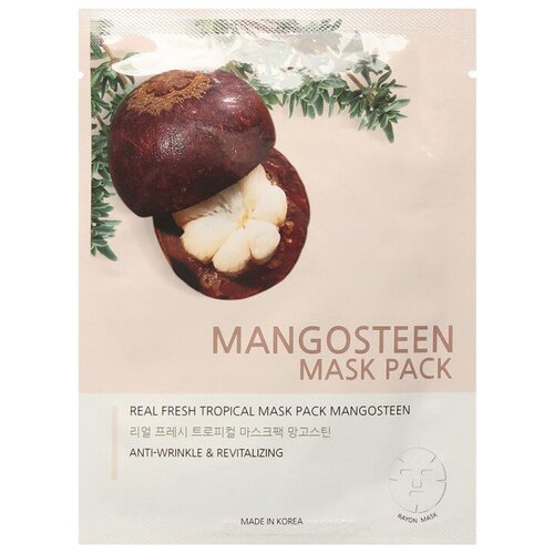 Jungnani Real Fresh Tropical Mask Pack Mangosteen Тканевая маска с экстрактом мангостина, 25 мл тканевая маска для лица nohj skin maman herbs fit sheet mask pack hortensia gold rose sheet 1 шт