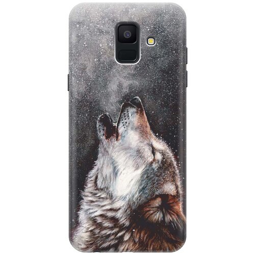 фото Gosso ультратонкий силиконовый чехол-накладка для samsung galaxy a6 (2018) с принтом "морозный волк"