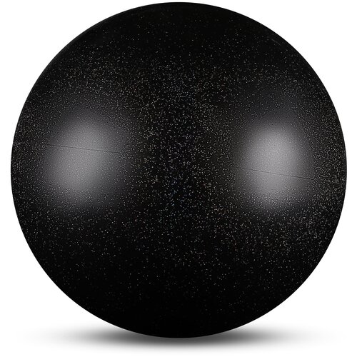 фото Мяч для художественной гимнастики силикон металлик 300 г ab2803b черный с блестками 15 см indigo