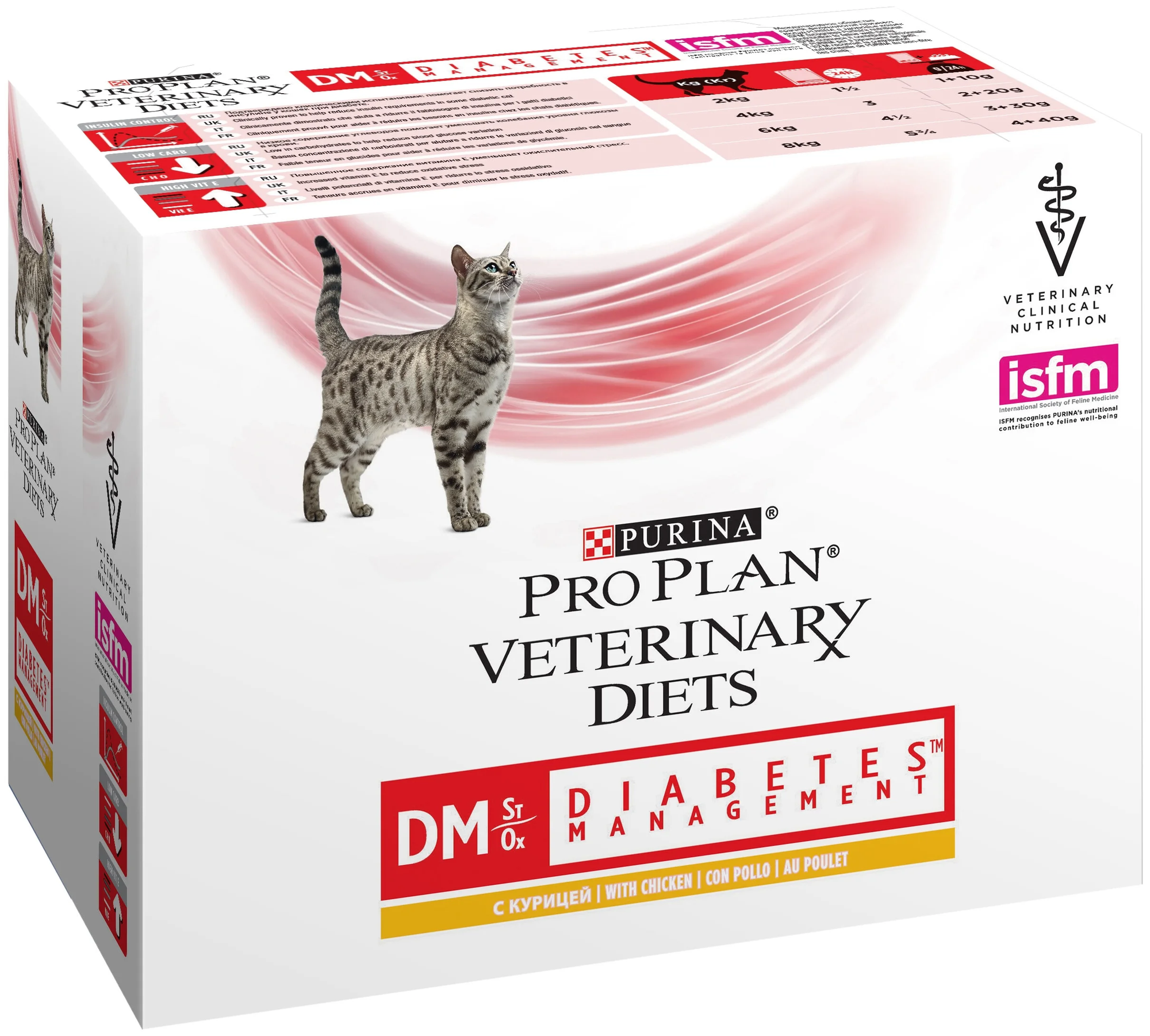 Влажный корм для кошек Pro Plan Veterinary Diets DM при диабете с курицей 85 г х 10 шт.