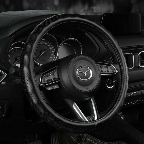 Оплетка руля NEW EPOCH черная натуральная кожа диаметр 37см 2149₽