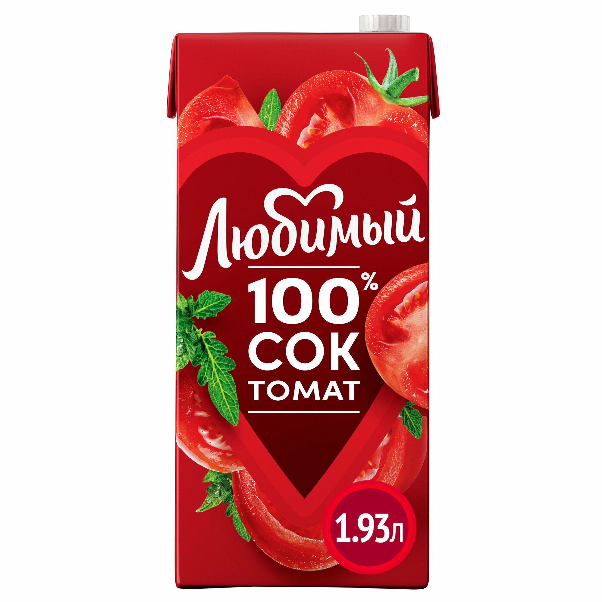100% томатный сок с мякотью Любимый 1,93л