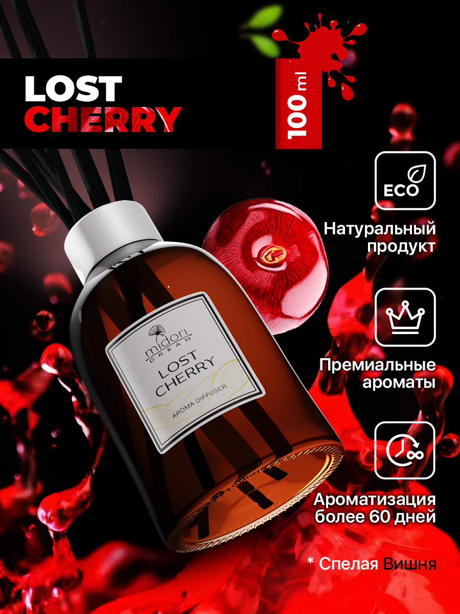 Ароматический диффузор для дома с палочками Midori DREAM "Lost Cherry"
