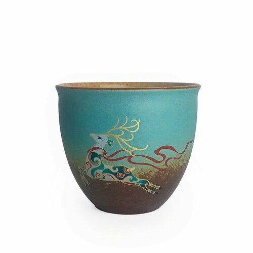 Чашка чайная (пиала) - Лесной олень, керамика, 150 мл.