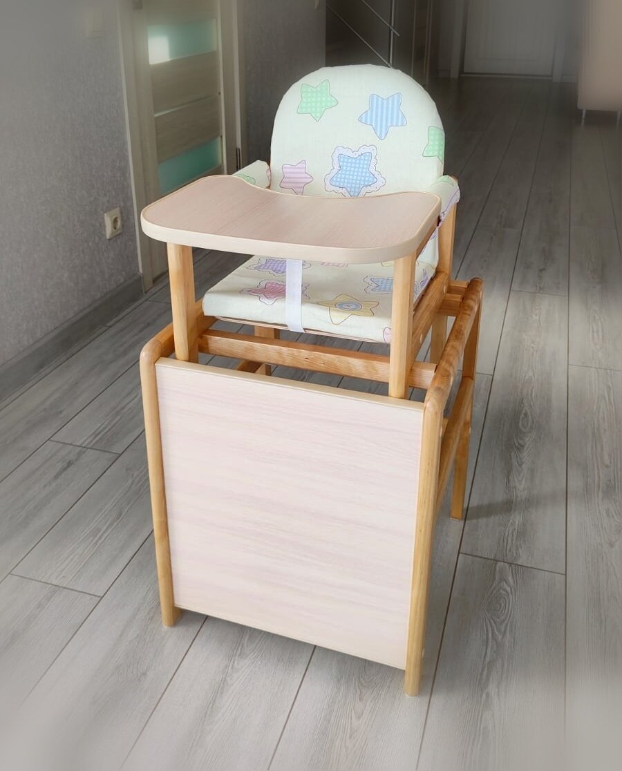 Стульчик для кормления "BabyRoom" Матрешка Клён, дерево, текстиль