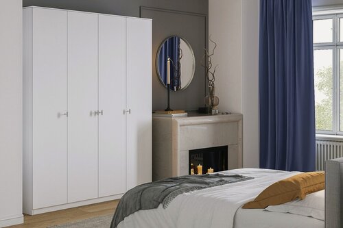 Изображение товара Шкаф распашной МебельЛэнд24 Пенсильвания - 4 Белый 180x60x240 для одежды четырехдверный