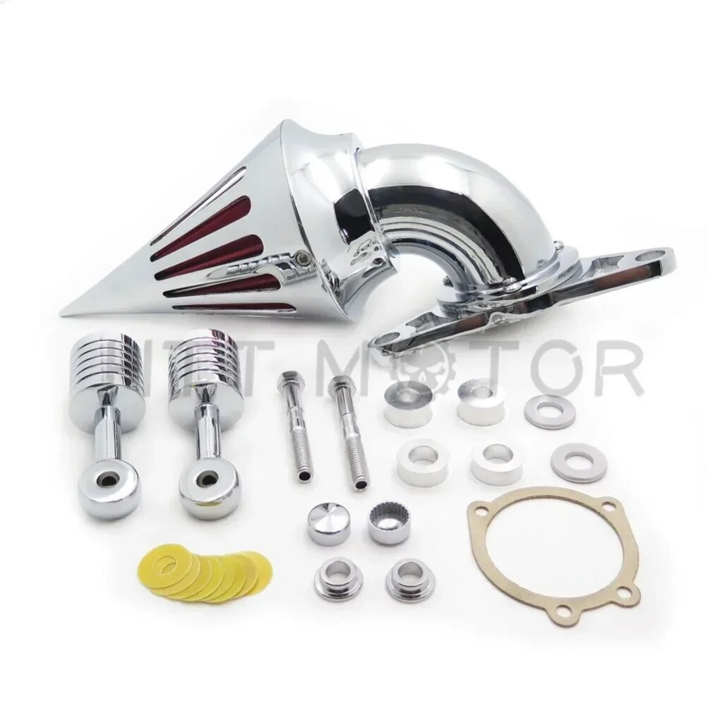Хромированный/черный воздушный фильтр для Harley Davidson Softail Fat Boy Dyna Street Bob Wide Glide 2001-2009, Серебряный