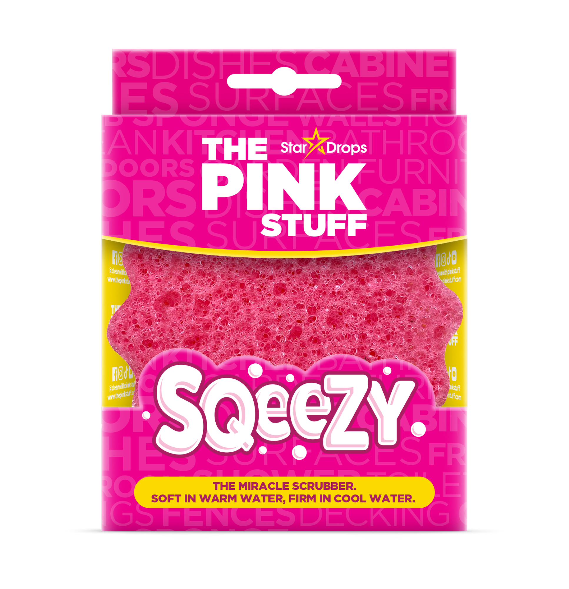 Губка для прибирання The Pink Stuff Sqeezy Miracle Scrubber, 1 шт